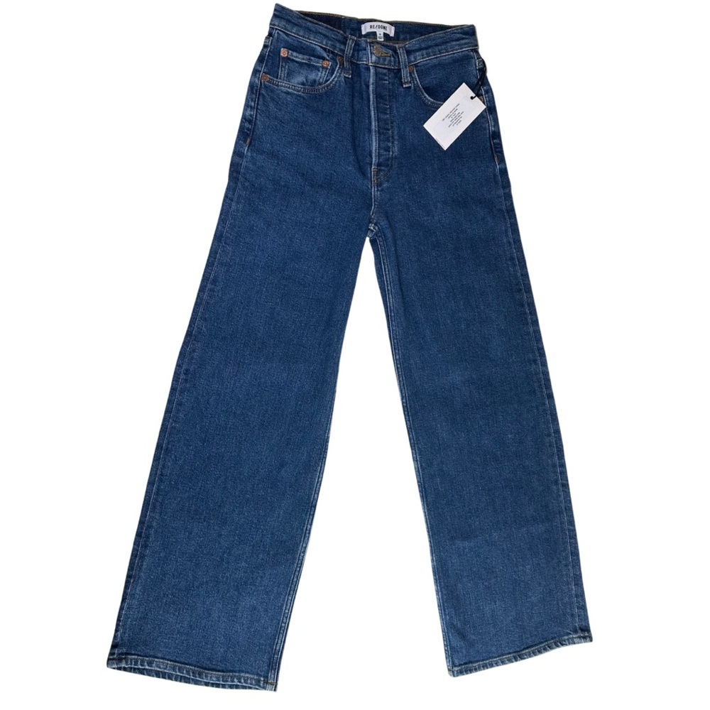 Re/Done High Rise Wide Leg Color Western Rinse Wide Leg Crop Size 25 Flared $285